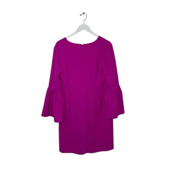 BANANA REPUBLIC Magenta Pleated Bell Sleeves Shift Dress Size 8 - Picture 2 of 4